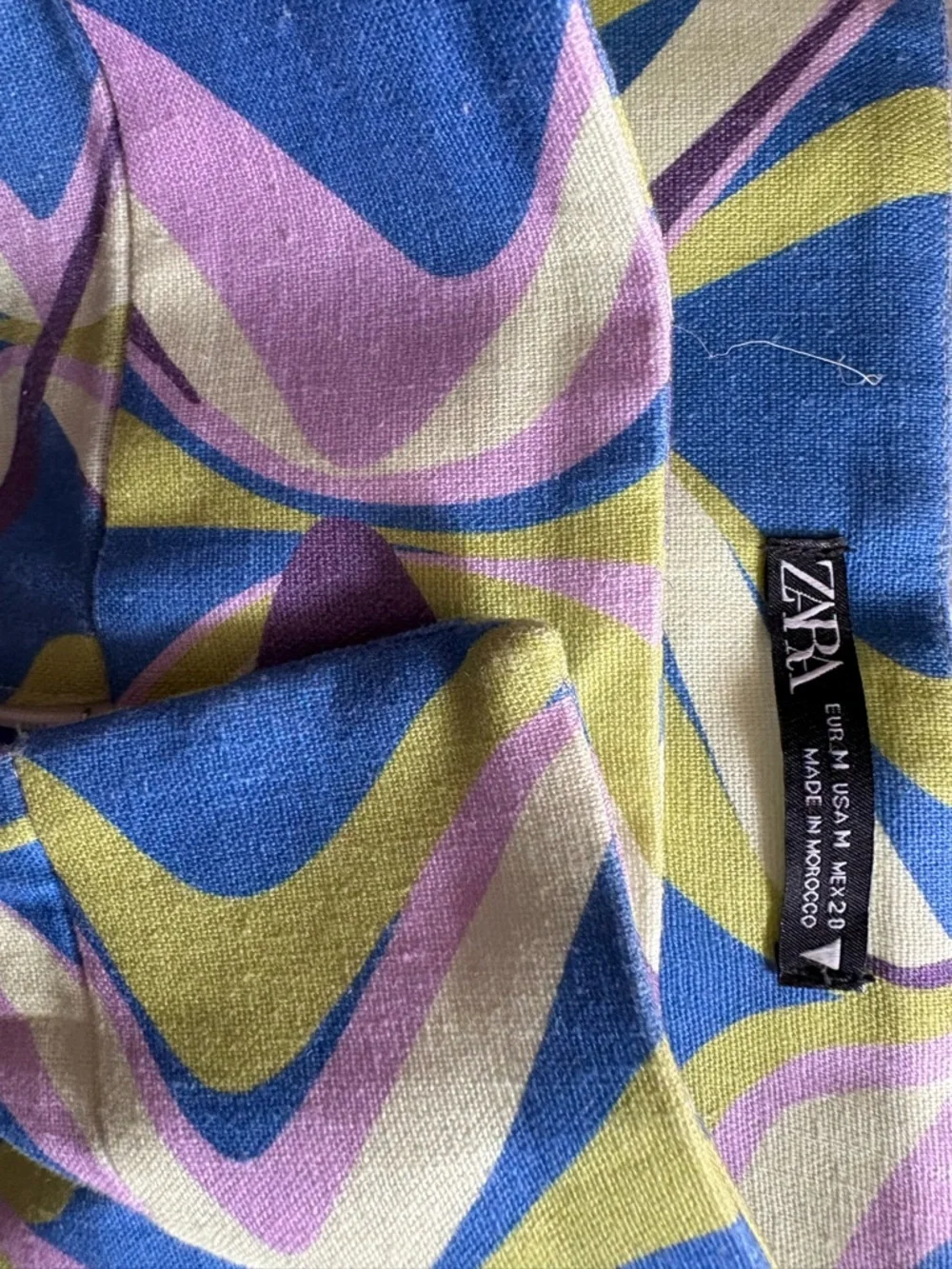 Zara hippy chic Graphic Print Pants - Blue Green Purple - Picture 7 of 7